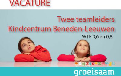 Twee teamleiders Kindcentrum Beneden-Leeuwen (0,6 en 0,8 fte)