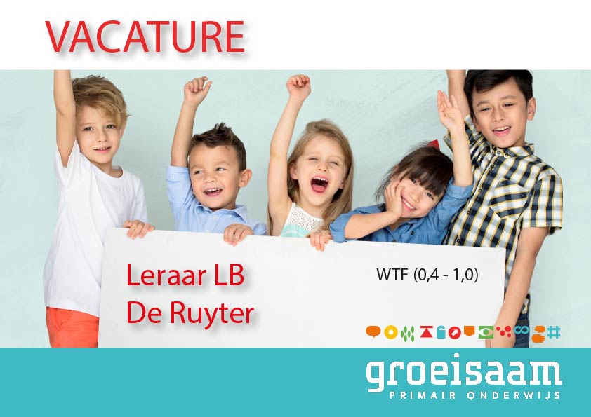 Leraar LB De Ruyter, gr. 4 (0,4 – 1,0 fte ziektevervanging)