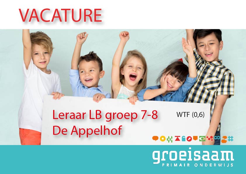 Leraar LB De Appelhof groep 7-8 (0,6 fte)