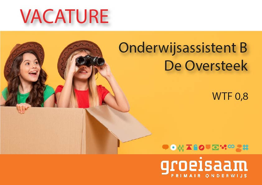 Onderwijsassistent B De Oversteek groep 1-2 (0,8 fte)